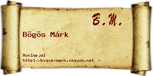 Bögös Márk névjegykártya